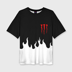 Женская футболка оверсайз Monster energy red logo