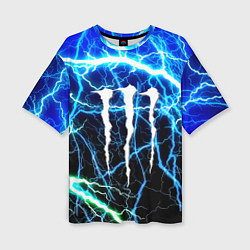 Футболка оверсайз женская Monster energy electro, цвет: 3D-принт