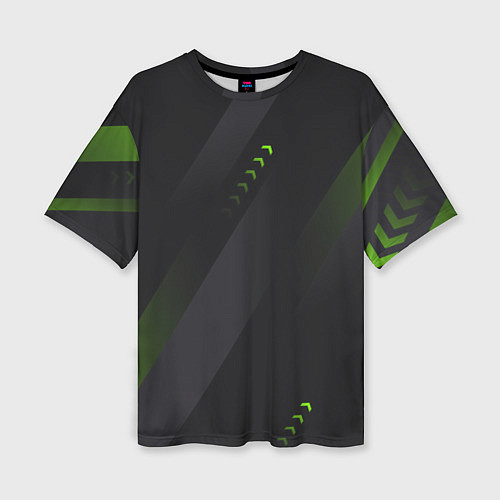 Женская футболка оверсайз Color black green / 3D-принт – фото 1