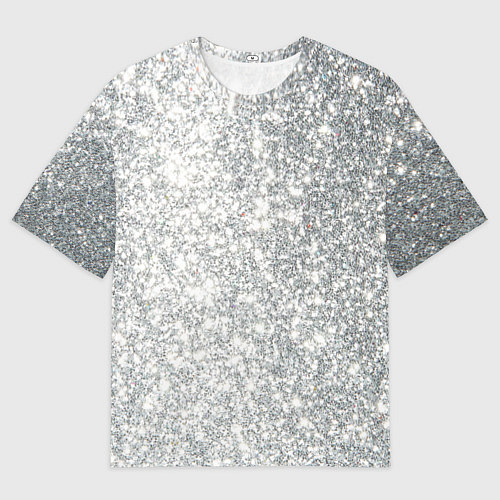 Женская футболка оверсайз Серебро / 3D-принт – фото 1