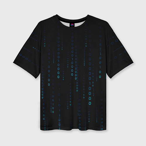 Женская футболка оверсайз Color black blue / 3D-принт – фото 1