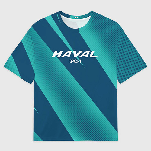 Женская футболка оверсайз Haval sport сине-голубой / 3D-принт – фото 1