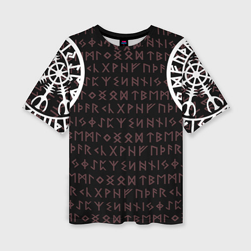 Женская футболка оверсайз Руны викингов / 3D-принт – фото 1
