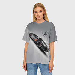 Футболка оверсайз женская Lamborghini - racing car, цвет: 3D-принт — фото 2