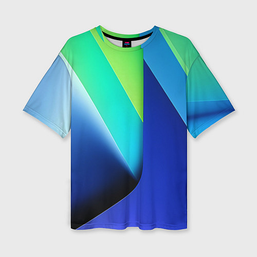 Женская футболка оверсайз Color blue green / 3D-принт – фото 1