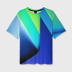 Женская футболка оверсайз Color blue green