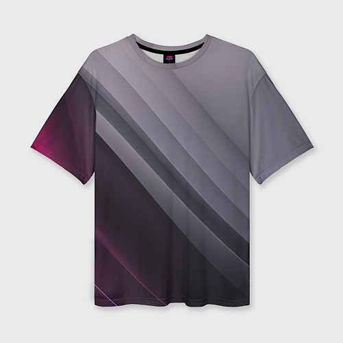 Женская футболка оверсайз Color black grey / 3D-принт – фото 1