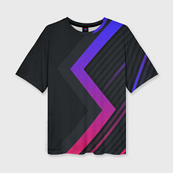 Женская футболка оверсайз Color black line