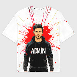 Футболка оверсайз женская Админ в толстовке, цвет: 3D-принт