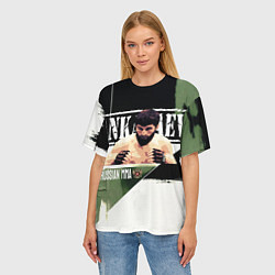 Футболка оверсайз женская Магомед Анкалаев боец ММА, цвет: 3D-принт — фото 2