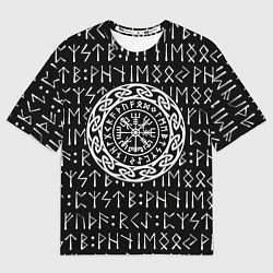 Женская футболка оверсайз Руны и путеводный языческий символ