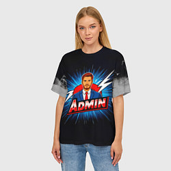 Футболка оверсайз женская Admin и молния, цвет: 3D-принт — фото 2