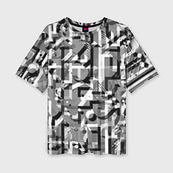 Футболка оверсайз женская Серый объёмный эффект, цвет: 3D-принт
