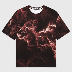 Женская футболка оверсайз Lightning red