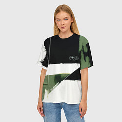 Футболка оверсайз женская Subaru эмблема, цвет: 3D-принт — фото 2