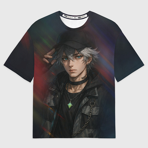 Женская футболка оверсайз Парень в кепке / 3D-принт – фото 1