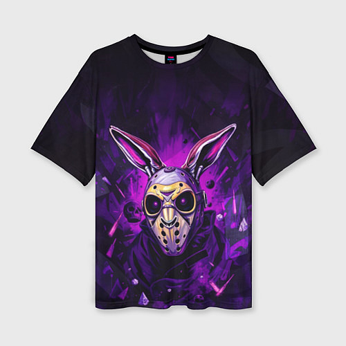Женская футболка оверсайз Кибернетический кролик / 3D-принт – фото 1