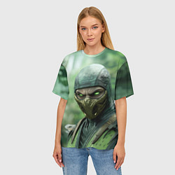 Футболка оверсайз женская Рептилия в классической маске, цвет: 3D-принт — фото 2