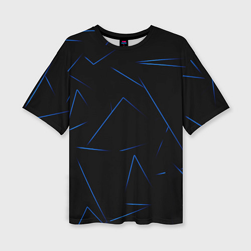 Женская футболка оверсайз Color blue line / 3D-принт – фото 1