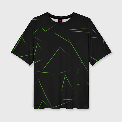 Женская футболка оверсайз Color green line / 3D-принт – фото 1