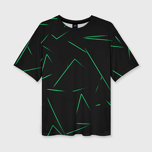 Женская футболка оверсайз Color light green line / 3D-принт – фото 1
