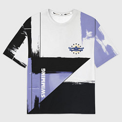 Футболка оверсайз женская Плавание спортивное, цвет: 3D-принт