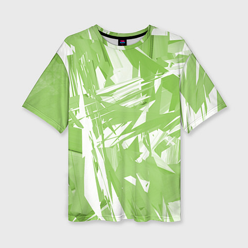 Женская футболка оверсайз Color white green / 3D-принт – фото 1