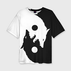 Футболка оверсайз женская Black and white wolfs, цвет: 3D-принт