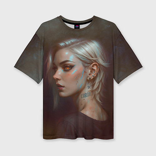 Женская футболка оверсайз Девушка Error / 3D-принт – фото 1