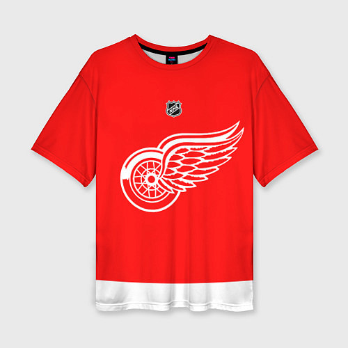 Женская футболка оверсайз Detroit Red Wings red / 3D-принт – фото 1
