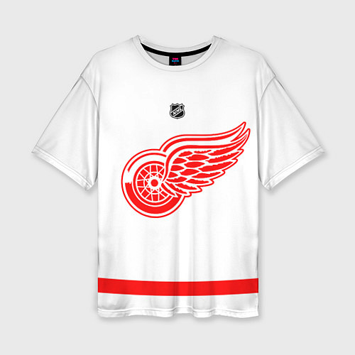 Женская футболка оверсайз Detroit Red Wings white / 3D-принт – фото 1