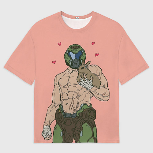 Женская футболка оверсайз Палач рока с кроликом / 3D-принт – фото 1