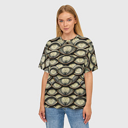Футболка оверсайз женская Объемный египетский паттерн, цвет: 3D-принт — фото 2