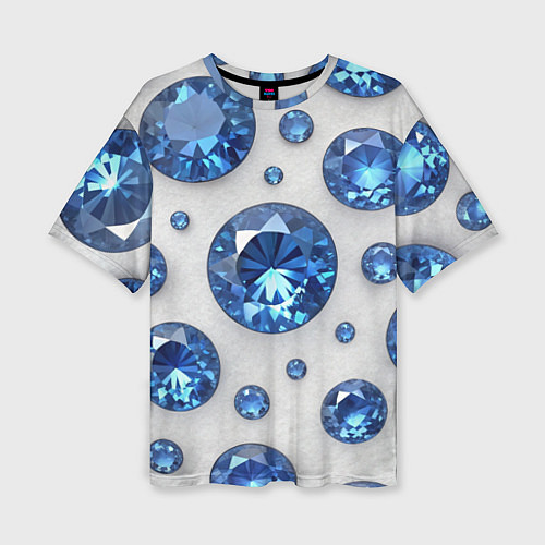 Женская футболка оверсайз Россыпь сапфиров / 3D-принт – фото 1