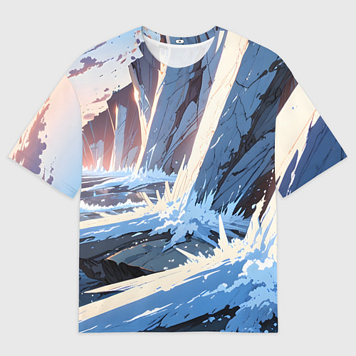 Женская футболка оверсайз Энергия льда / 3D-принт – фото 1