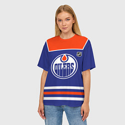 Футболка оверсайз женская Edmonton Oilers - NHL team, цвет: 3D-принт — фото 2