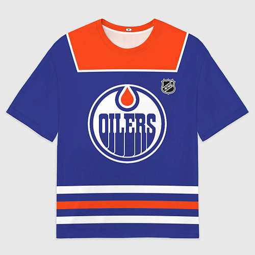 Женская футболка оверсайз Edmonton Oilers - NHL team / 3D-принт – фото 1