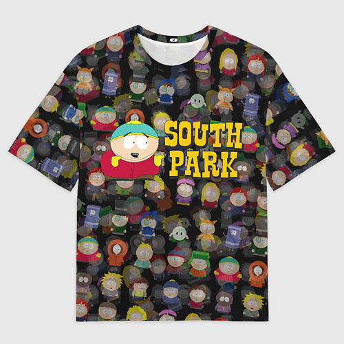 Женская футболка оверсайз Южный парк лого и Картман / 3D-принт – фото 1