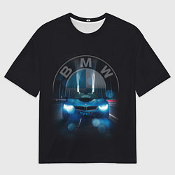Футболка оверсайз женская BMW на мосту, цвет: 3D-принт