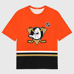 Футболка оверсайз женская Анахайм Дакс хоккей, цвет: 3D-принт