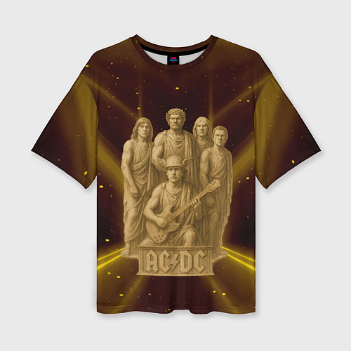 Женская футболка оверсайз ACDC стиль памятника / 3D-принт – фото 1