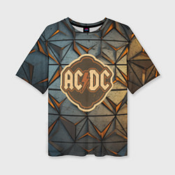 Футболка оверсайз женская ACDC винтажный логотип, цвет: 3D-принт