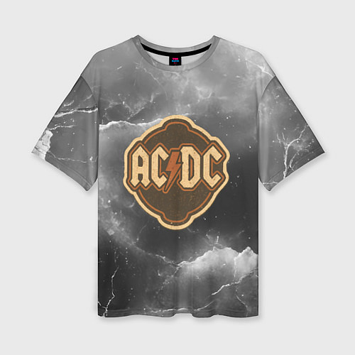 Женская футболка оверсайз ACDC ретро логотип / 3D-принт – фото 1