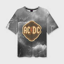 Футболка оверсайз женская ACDC ретро логотип, цвет: 3D-принт