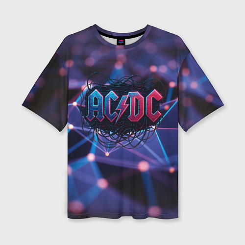 Женская футболка оверсайз ACDC лого в градиенте / 3D-принт – фото 1