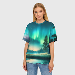 Футболка оверсайз женская Салатневое небо, цвет: 3D-принт — фото 2