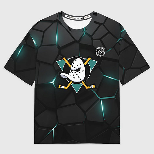 Женская футболка оверсайз Анахайм Дакс - плиты с подсветкой / 3D-принт – фото 1