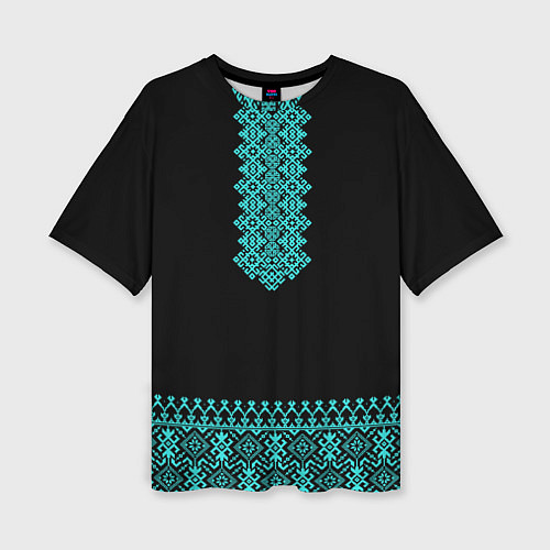 Женская футболка оверсайз Обережная вязь - вышиванка / 3D-принт – фото 1