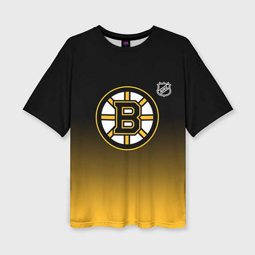 Женская футболка оверсайз Бостон Брюинз - градиент / 3D-принт – фото 1