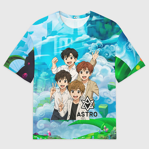 Женская футболка оверсайз Astro в аниме стиле / 3D-принт – фото 1
